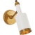 Modern Thomas O'Brien for Visual Comfort Signature Anders Small Articulating Wall Light in Hand-Rubbed Antique Brass & White For Sale - Image 3 of 4