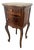 Antique French Nightstand Marble Top Commode Cabinet, Drawer, Carved Walnut For Sale