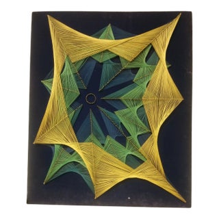 Large 1960s Vintage Symmography Mid Century String Art Piece For Sale