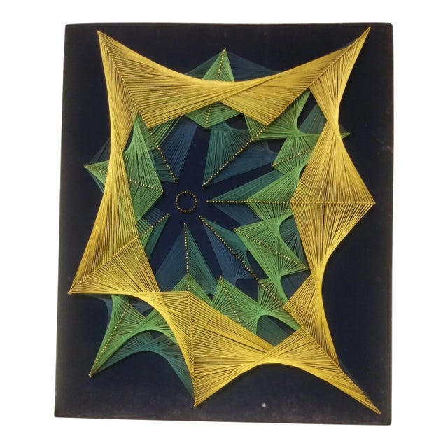 Large 1960s Vintage Symmography Mid Century String Art Piece For Sale