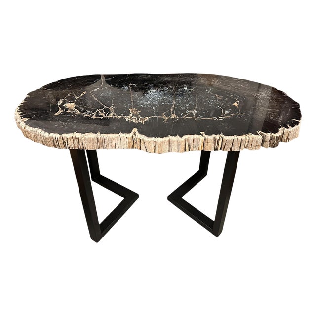 Andrianna Shamaris Magnificent Large Petrified Wood Table For Sale