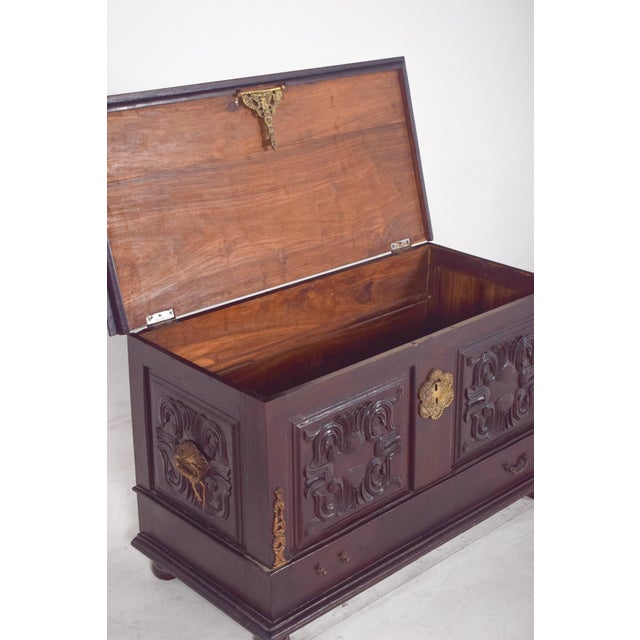Antique Portuguese Carved Wooden Chest, 1890s For Sale - Image 11 of 14