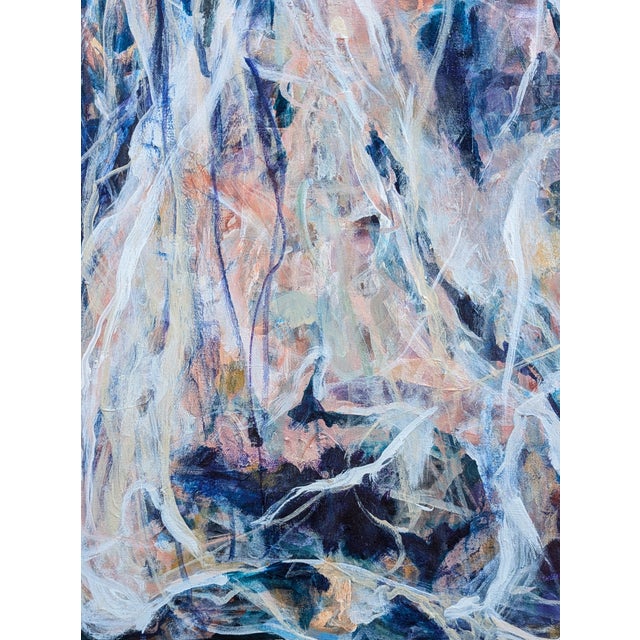 Textile Kristi Haines Herman “Force: My Words Coming Back At Me” Contemporary Gestural Blue Abstract Painting, 2023 For Sale - Image 7 of 10