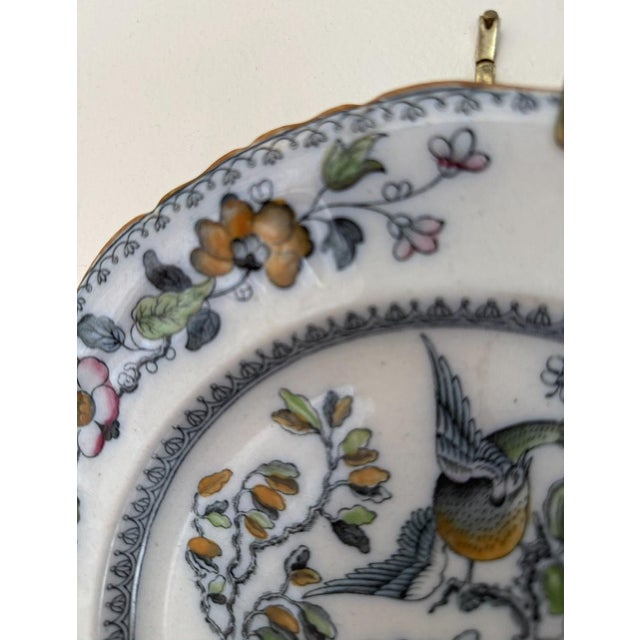 Chinoiserie Antique, Early. 20th Century Ashworth Bros Hanley England Ironstone Chinoiserie Bird and Flower Plate For Sale - Image 3 of 12