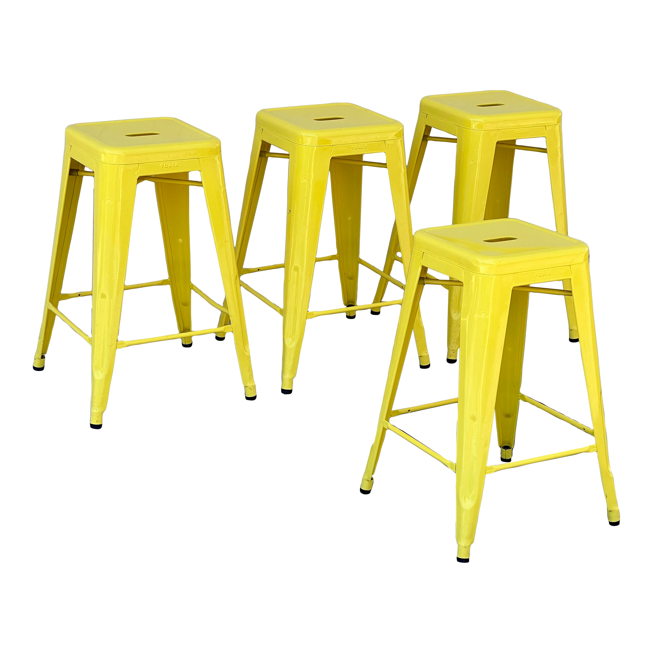 Tolix Xavier Pauchard Marais Yellow Counter Stools, Set of 4 - image 0
