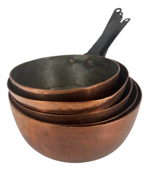 Vintage French Copper Saucepans, 1960s, Set of 5