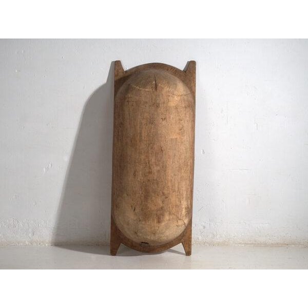 Brown Antique Carved Wooden Bowl For Sale - Image 8 of 9