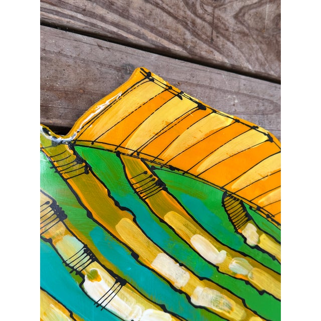 Wood Monumental Coastal Custom Painted “Triggerfish” Wall Art With Epoxy Glaze For Sale - Image 7 of 12