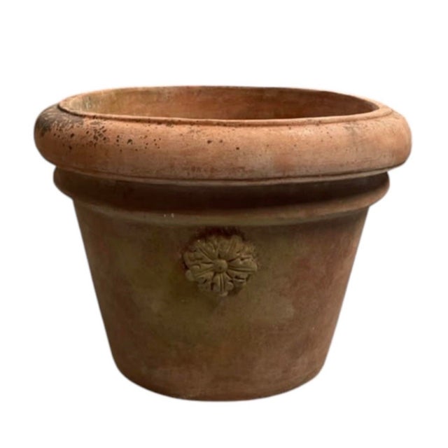 Vintage Italian Tuscan Style Terracotta Oval Planter Trough With Mascaron Relief For Sale In West Palm - Image 6 of 12