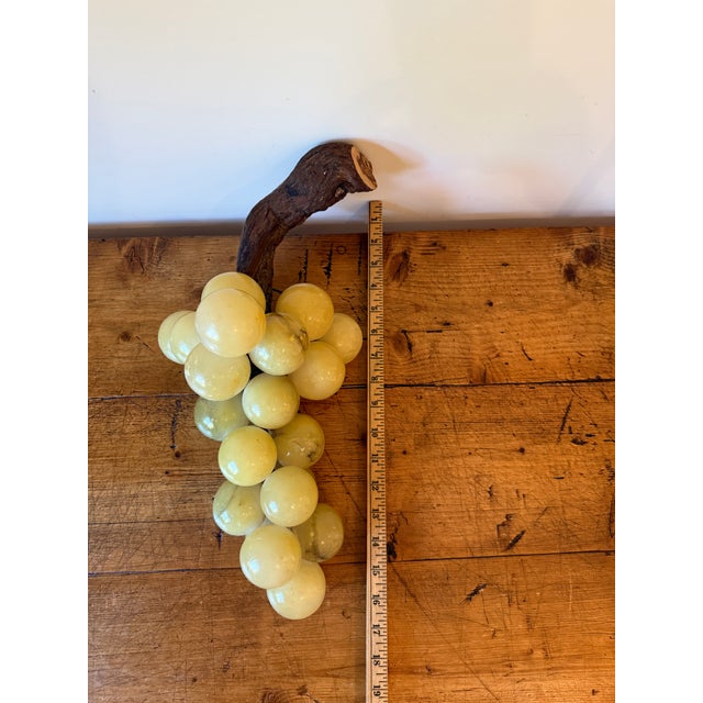 Vintage Italian Alabaster Grape Cluster, Extra Large, Wood/Vine Stem For Sale - Image 12 of 13