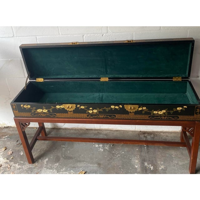 Asian Long Rectangular Sword Chest Trunk For Sale In West Palm - Image 6 of 12