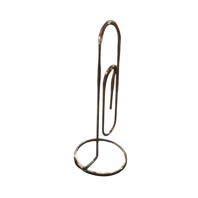 Mid-Century Modern 1970s Mid-Century Modern Chrome Oversized Paperclip Decoration For Sale - Image 3 of 3