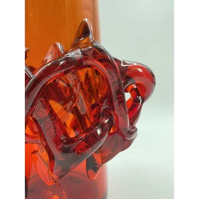 Handmade Flower Vase by Jerzy Słuczan-Orkusz für Krakowski Instytut Szkła, Poland, 1970s For Sale - Image 9 of 12