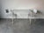 Vintage White Painted Metal and Glass Top Garden Dining Table For Sale In Miami - Image 6 of 11