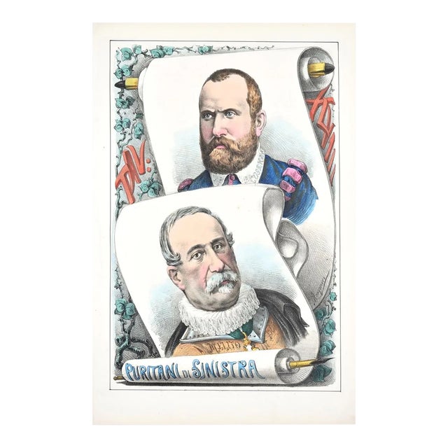 Puritani di Sinistra - Lithograph by A. Maganaro - 1870s 1870s For Sale