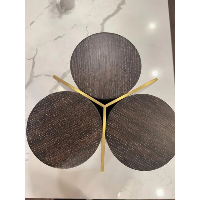 Stunning limited edition Baker Furniture cylinder side table in Obsidian with Bronzino accents. Edition: 13 of only 30...
