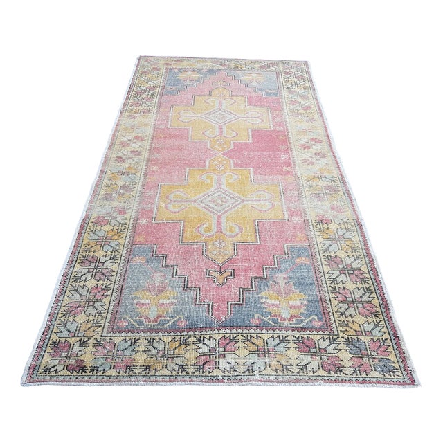 Turkish Oushak Wool Rug, 1960s For Sale