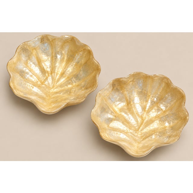 Gumps Capiz Bowls and Scalloped Shell Dishes Catchalls and Trays - A 9 Piece Set For Sale - Image 9 of 13