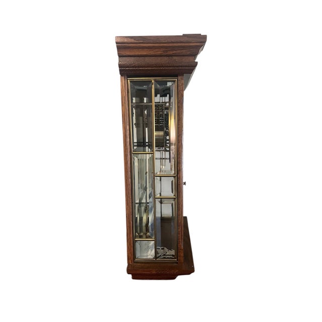 Ansonia Clock Company Vintage Ansonia “Gold Medallion” Mechanical Wall Clock – Triple Chime, Solid Wood Case For Sale - Image 4 of 12