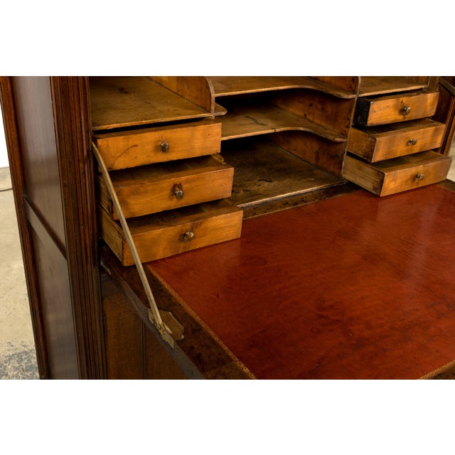 Late 18th Century French Louis XVI Walnut Secretary Desk With Marble Top For Sale - Image 14 of 18