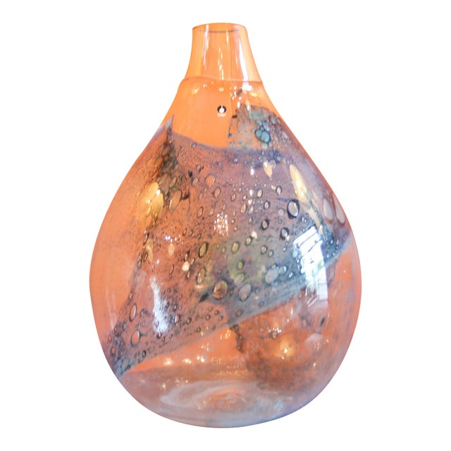 Pukeberg Eva Englund Art Glass Vase For Sale