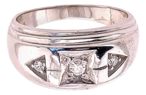 14 Karat White Gold and Diamond Band Wedding Bridal Ring