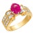 Gia Certified No-Heat Burma Ruby and Diamond 14 Karat Yellow Ring Size 8.25 For Sale