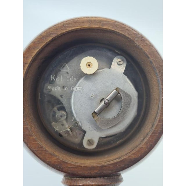 Modern Wooden Table Clock, East Germany, 1960s For Sale - Image 6 of 9
