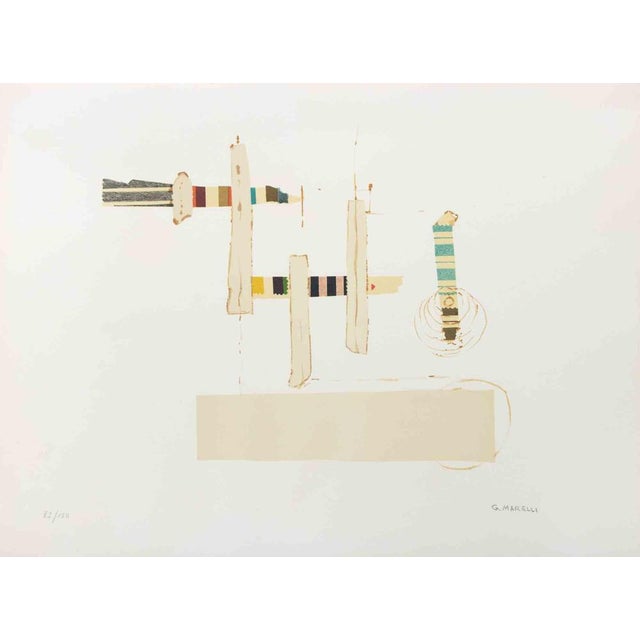 Lithograph realized by Giulio Marelli in 1970 ca. Edition of 150 in arab numbers and XXV in roman numbers. Hand signed and...