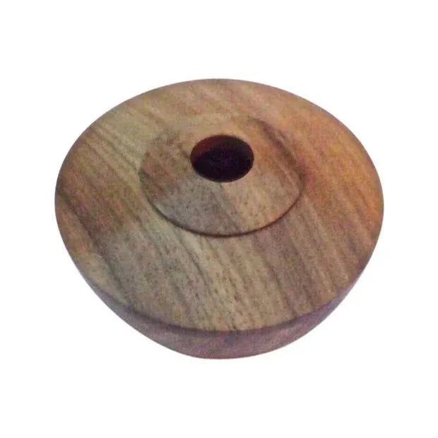 A vintage, turned wood vessel vase. Signed and marked "Gual Gien, Pasau-R-Afnica, 11" on the underside.