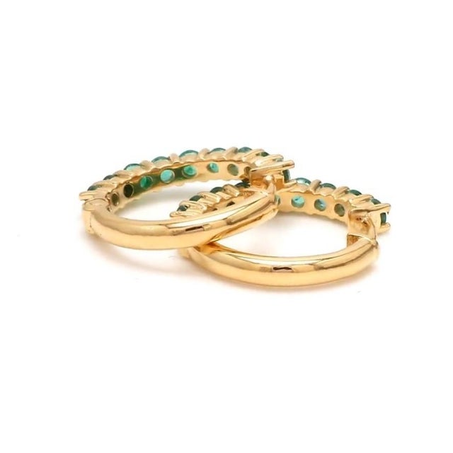 1.10 cts Natural Zambian emerald earrings in 14k gold For Sale - Image 9 of 18