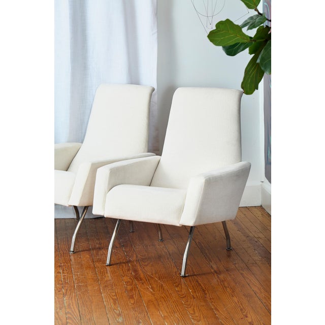 Pair of Mid Century Italian Lounge Chairs, Restored For Sale - Image 10 of 14