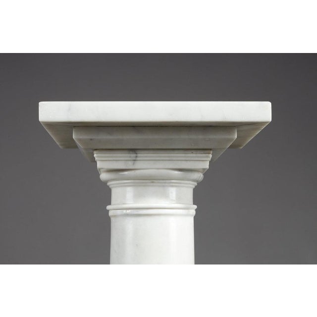 Late 19th Century White Marble Columns, 1880, Set of 2 For Sale - Image 5 of 13