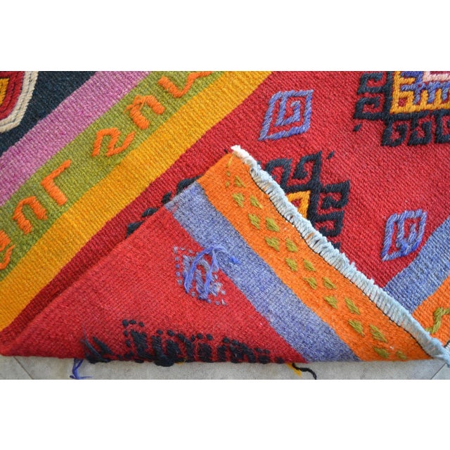Vintage Turkish Kilim Hand Woven Braided Rug For Sale - Image 6 of 8