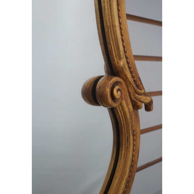 1960s Vintage Gold Leaf Frame Horizontal Over Mantle Mirror For Sale - Image 5 of 11