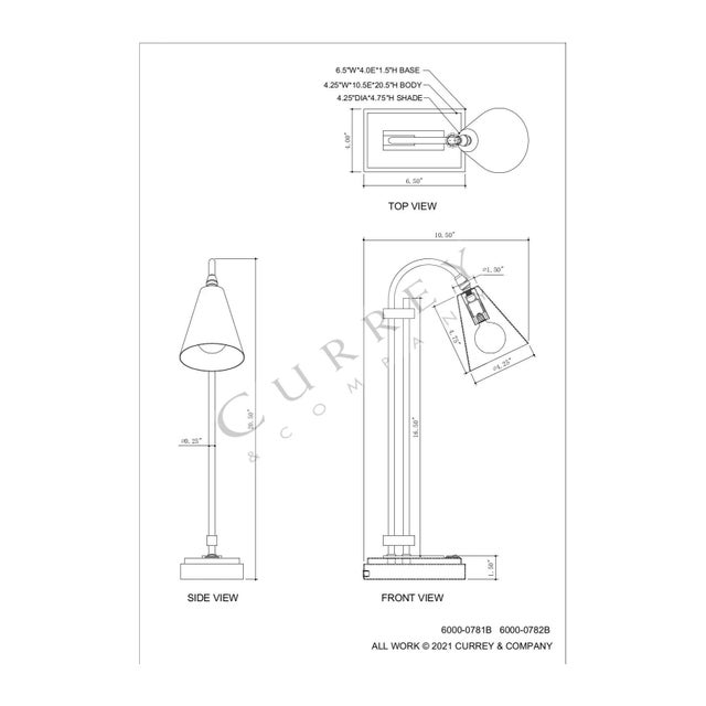 Currey & Company Symmetry Brass Desk Lamp For Sale In Atlanta - Image 6 of 7