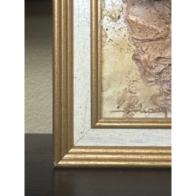 Wood Abstract Mixed Media Coastal Shell & Sea Fan Framed Oil Painting For Sale - Image 7 of 12