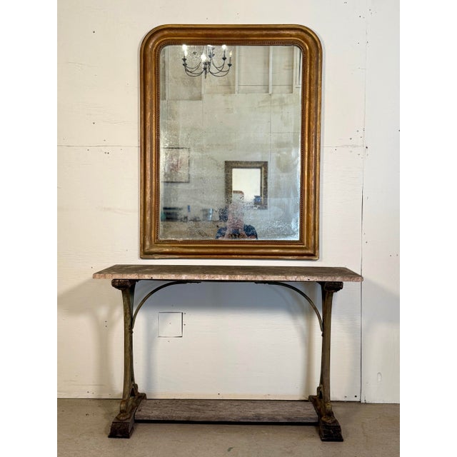 French Antique French Floral Gilt Louis Philippe Mirror For Sale - Image 3 of 12
