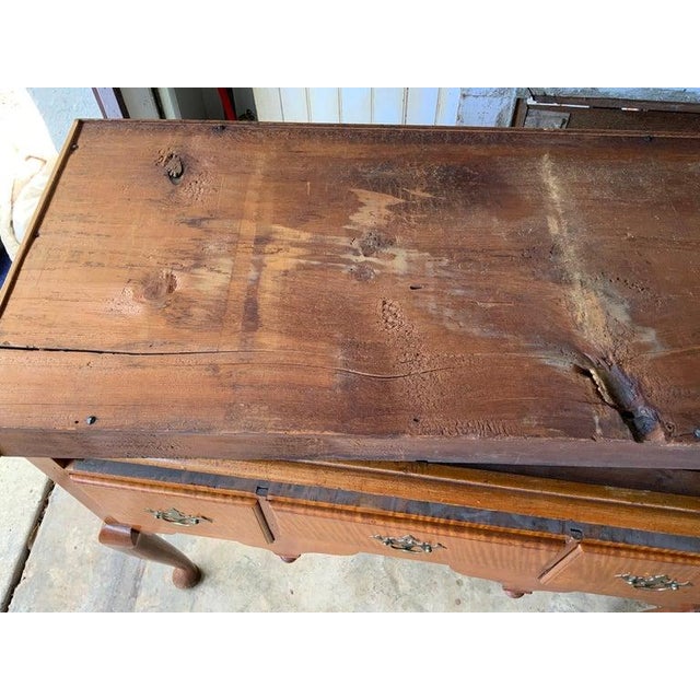 Late 18th Century Flat Top Curly Maple Highboy For Sale - Image 12 of 16