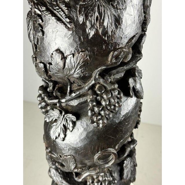 Black Hand-Carved Column, 18th Century For Sale - Image 8 of 18