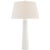 Traditional Chapman & Myers by Visual Comfort Signature Fluted Spire Large Cordless Table Lamp in Plaster White with Linen Shade For Sale - Image 3 of 3