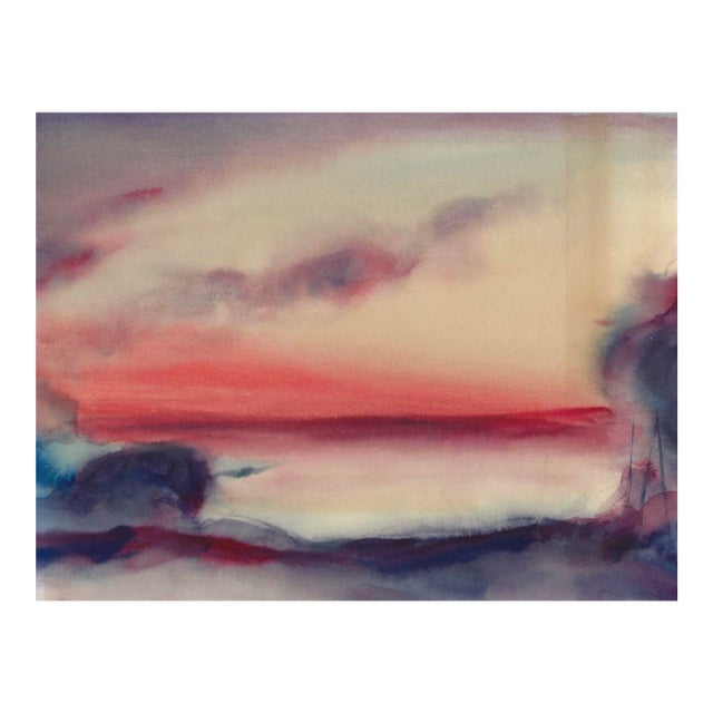 1960s Arthur Sembler Abstract Coastal Landscape Painting For Sale