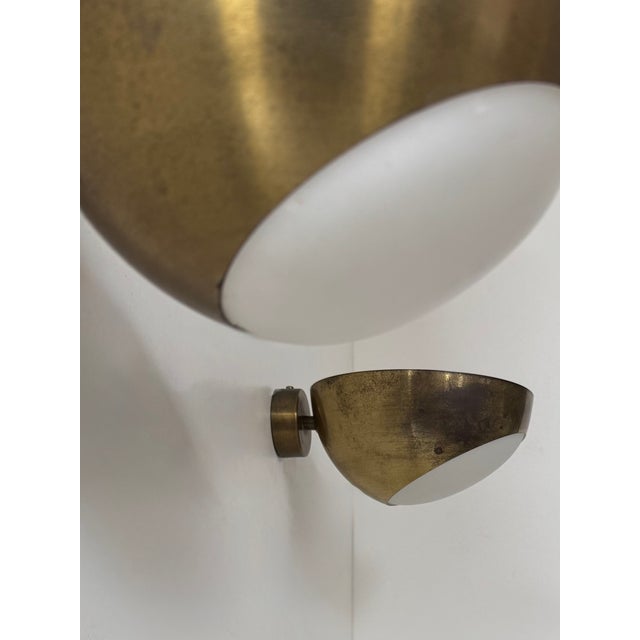 Vintage Brass and Glass Wall Lights, Italy, 1960, Set of 2 For Sale - Image 6 of 11