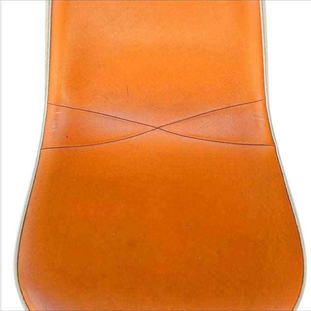 Mid Century Herman Miller Orange Ninyl Upholstered PSC Chair For Sale - Image 10 of 18