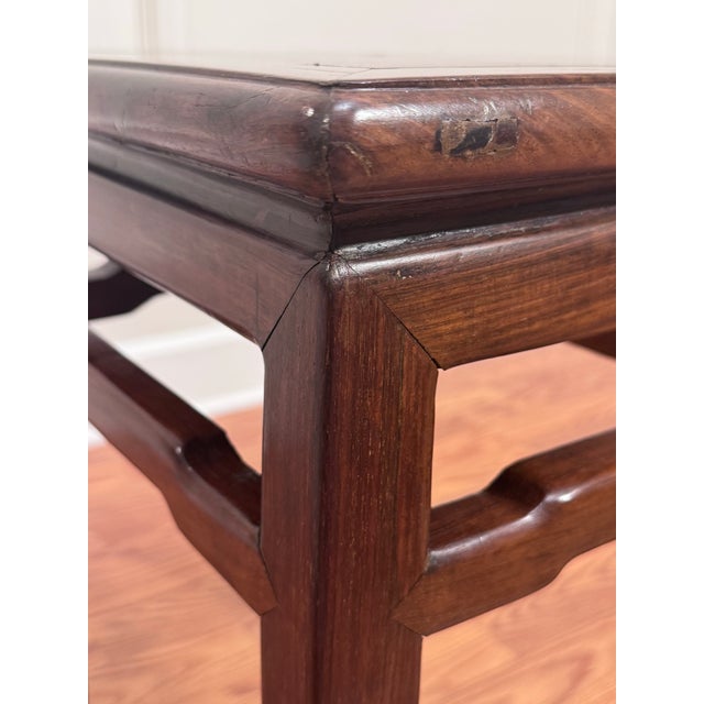 Brown Vintage Asian Modern Traditional Ming Style Solid Wood Accent Side Table For Sale - Image 8 of 12