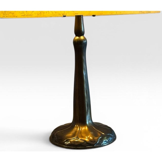 Antique Handel Reverse Painted Glass Floral Boudoir Table Lamp For Sale - Image 11 of 15