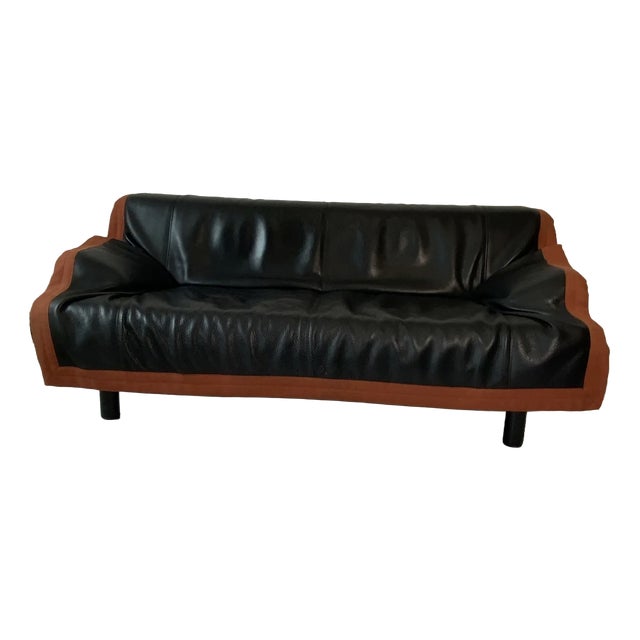 Postmodern Leather Sindbad Sofa by Vico Magistretti for Cassina, 1980s For Sale