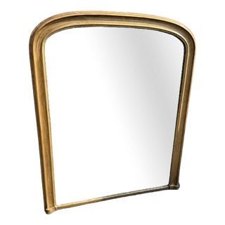 Large Antique 19th Century English Arched Top Git Overmantle Mirror For Sale