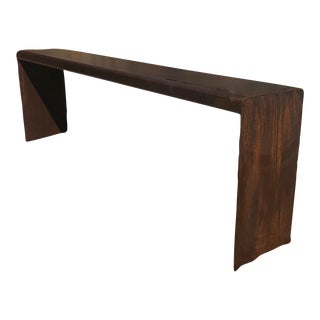 Vintage Brutalist Heavy Aged Steel Bench For Sale