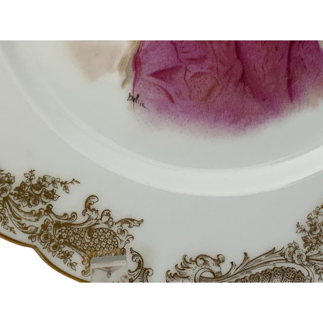 Traditional 19thC Sèvres Marked Portrait Plate Madame De Montespan Signed Debrie Made in France c.1890-1910 (Copy) For Sale - Image 3 of 10